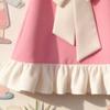 Rosa Kleid für Mädchen - Sommer Kindermode Großes Schmetterlingsknoten Prinzessinnenkleid