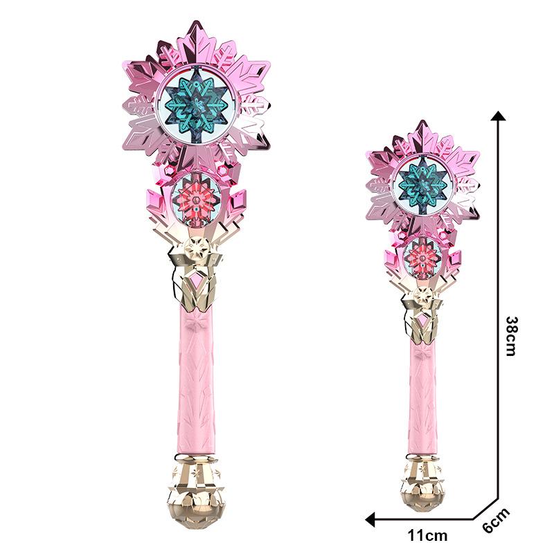 

Electric Light Music Magic Wand, Little Princess Spinning Snowflake Fairy Wand, Play House Luminous Toys