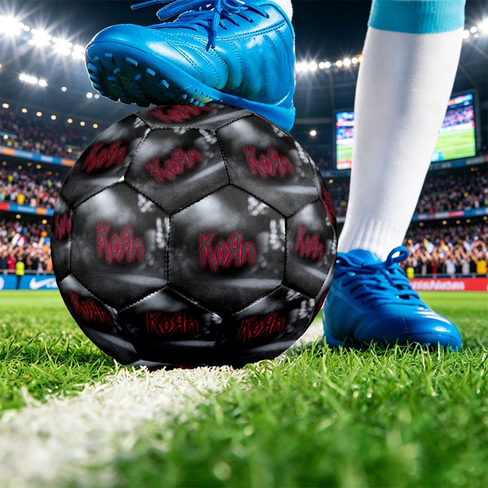 Korn Print Standard Size 5 Soccer Ball Durable Shock?Absorbing Ball For Training Match Outdoor Play