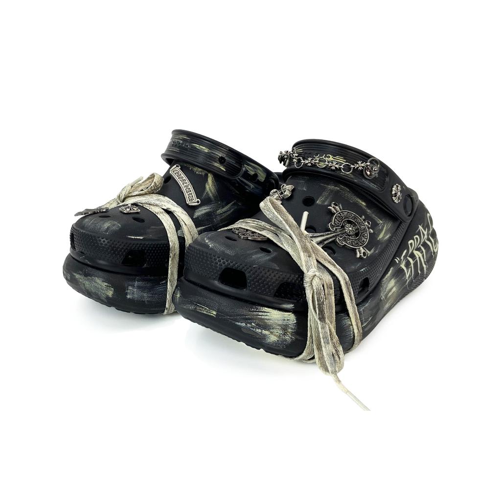 Crocs Undercurrent Saint Classic Crush Clog EVA Clogs Unisex Black 207521-001(team1134-)