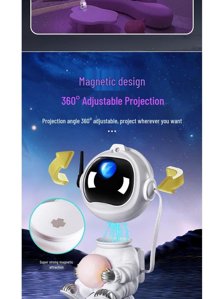 Remote Control Astronaut Projector: Starry Sky Night Light with USB Base