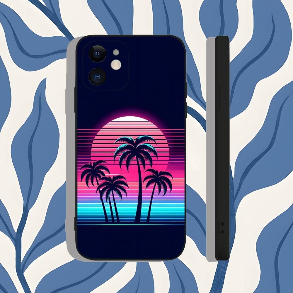 

Miami Vice Ретро Новая Волна Для iPhone 17,16,15,14,13,12,X,XS,8,7,Pro,Max,Plus,E,SE4,Air,Mini Защитный Тонкий Чехол для Телефона iPhone15