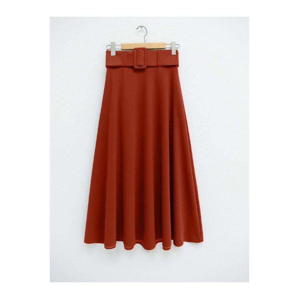 Thick Belted Loose Imported Crepe Skirt