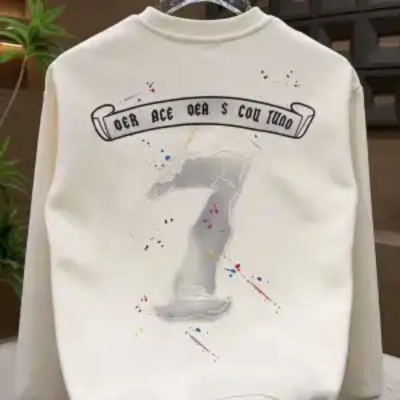 

Новый Осенний Модный Бренд Толстовка с Цифровой Печатью Круглый Вырез Мужская Повседневная Модная Футболка Круглый Вырез Повседневная Рубашка S бежевый