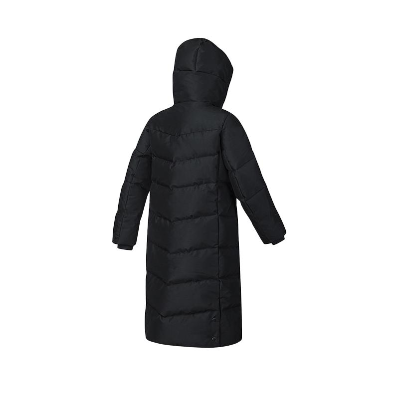 FILA Ski Series Versatile Long Warm Hooded Down Jacket Women outerwear Deep-Black A11W446920FBK