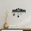 Metal Key Holder Wall Mount Black Kitchen Organizer 10 Hooks Elegant Silhouette