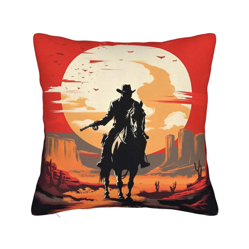 Gaming RDR2 Arthur Morgan Square Pillow Cases US West Cowboy Cushion Covers Awesome Zipper Decorative Pillowcover for Home 18"
