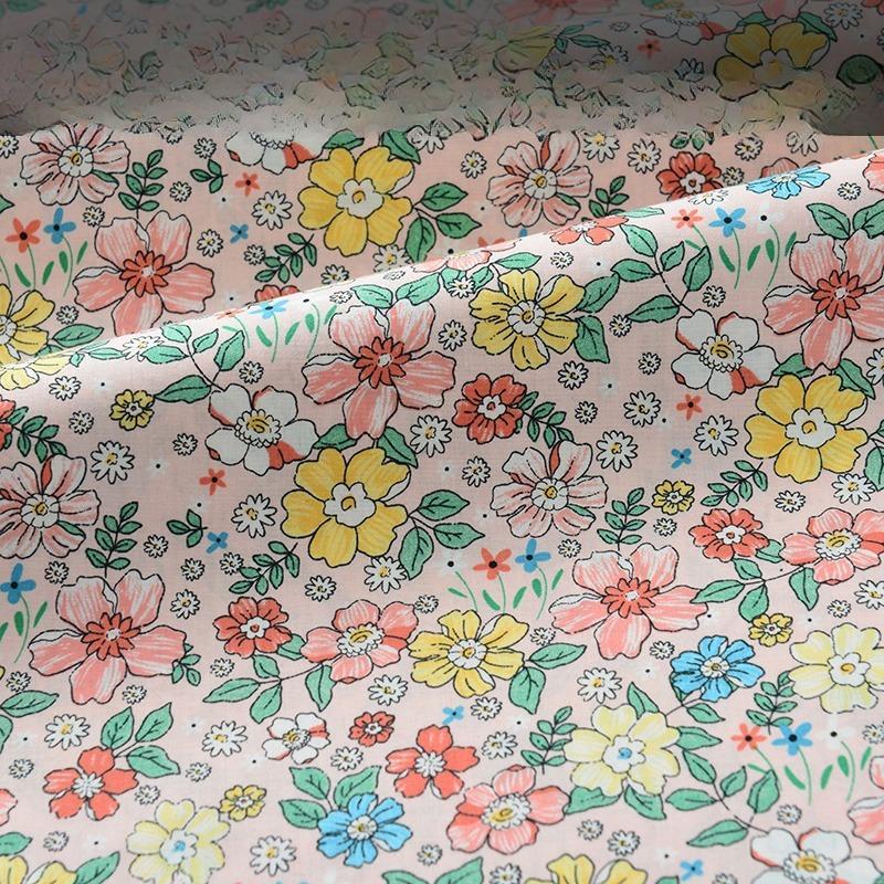 Classics Pastoral Floral Poplin Cotton Fabric DIY Children's Wear Cloth Make Bedding Quilt Decoration Home Sewing Cloth
