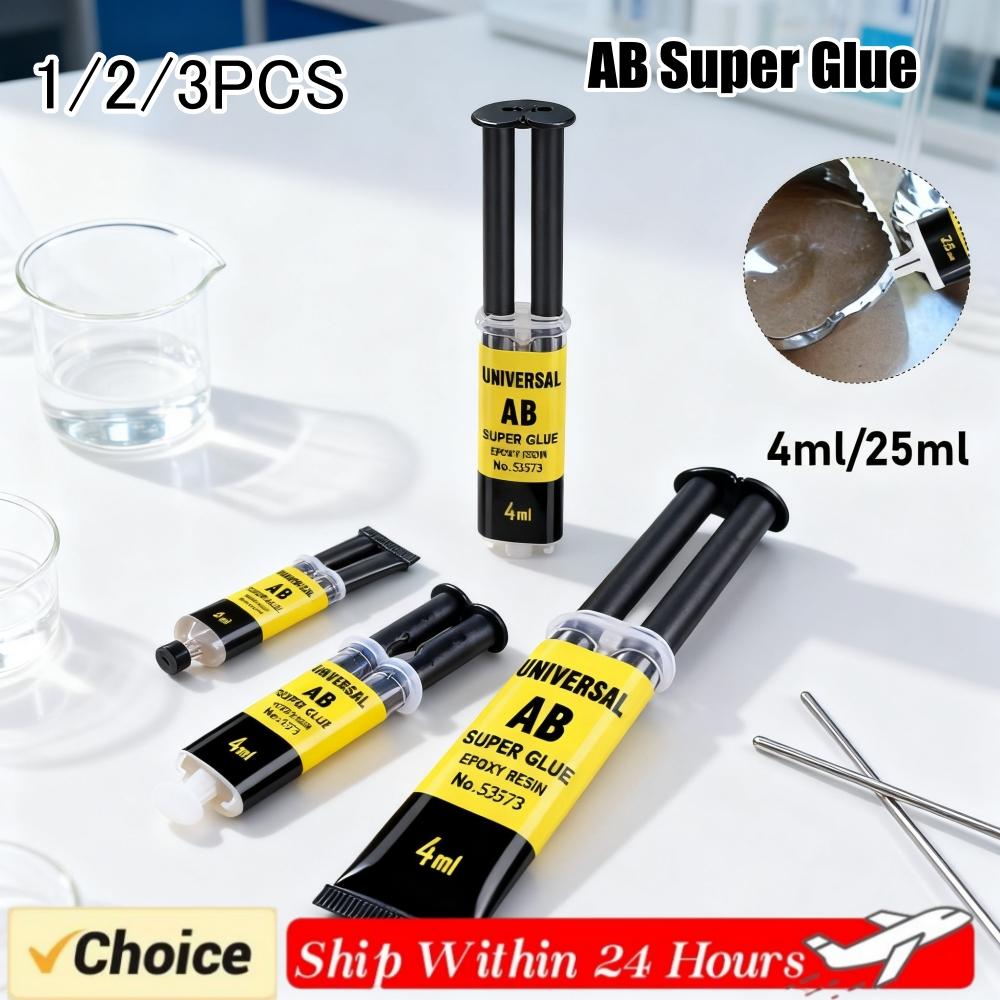 1-3PCS 4ML/25ML Epoxy Resin Liquid AB Glue Plastic Wood Strong Quick-drying Adhesive Glue Waterproof Metal Repair Glue
