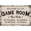 Vintage Game Room Rules Metal Tin Sign  Funny Gaming Decor Poster with No CheatingWhining  HeavyDuty Iron Hanging Plaque for