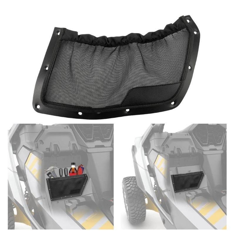 UTV Back Storage Pocket Mesh Holder Bag with Mounting Screws Backrest Storage Net Bag Organizer
