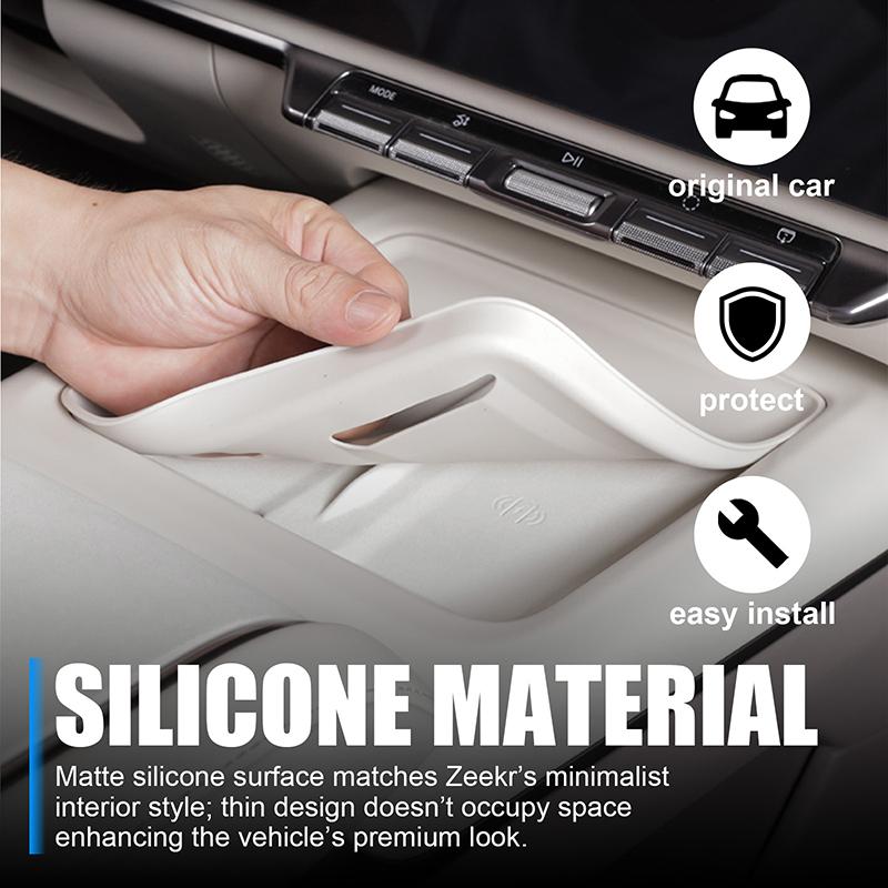 Pentru ZEEKR 7X 2025+ Covoraș Protector Consola Centrală Silicon Pad Încărcare Wireless Cutie Depozitare Laterală Upgrade Interior Accesorii Auto
