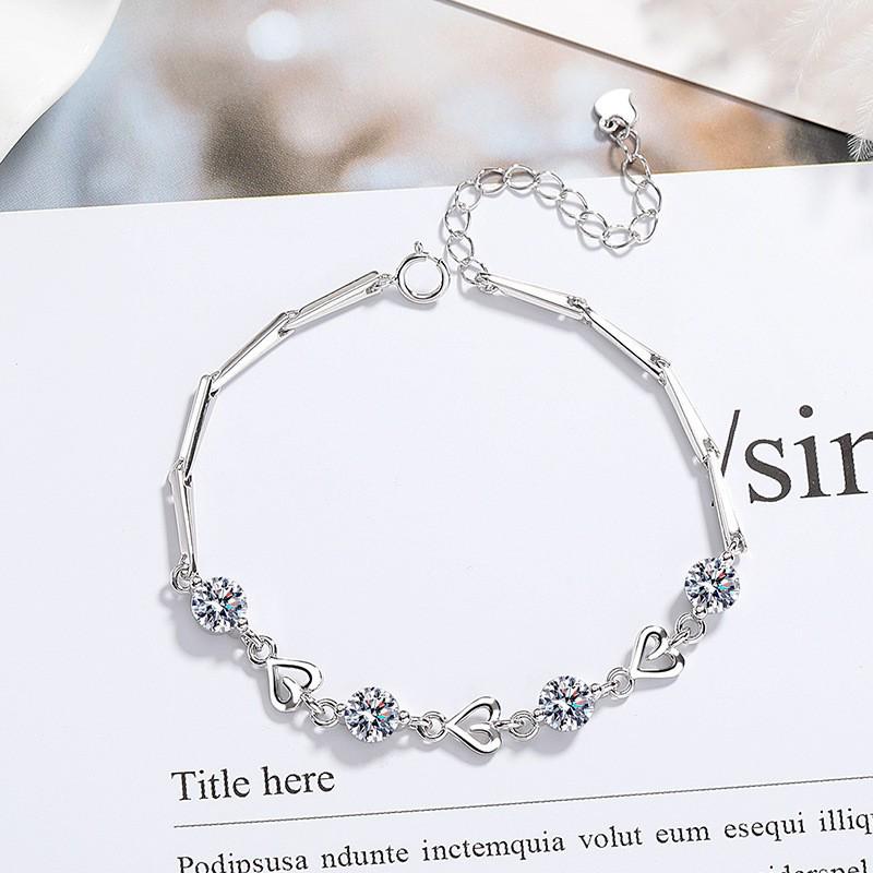 Zwei Karat Prinzessschliff Simulierter Moissanit Armband - Vielseitiger Damen-Beadschmuck