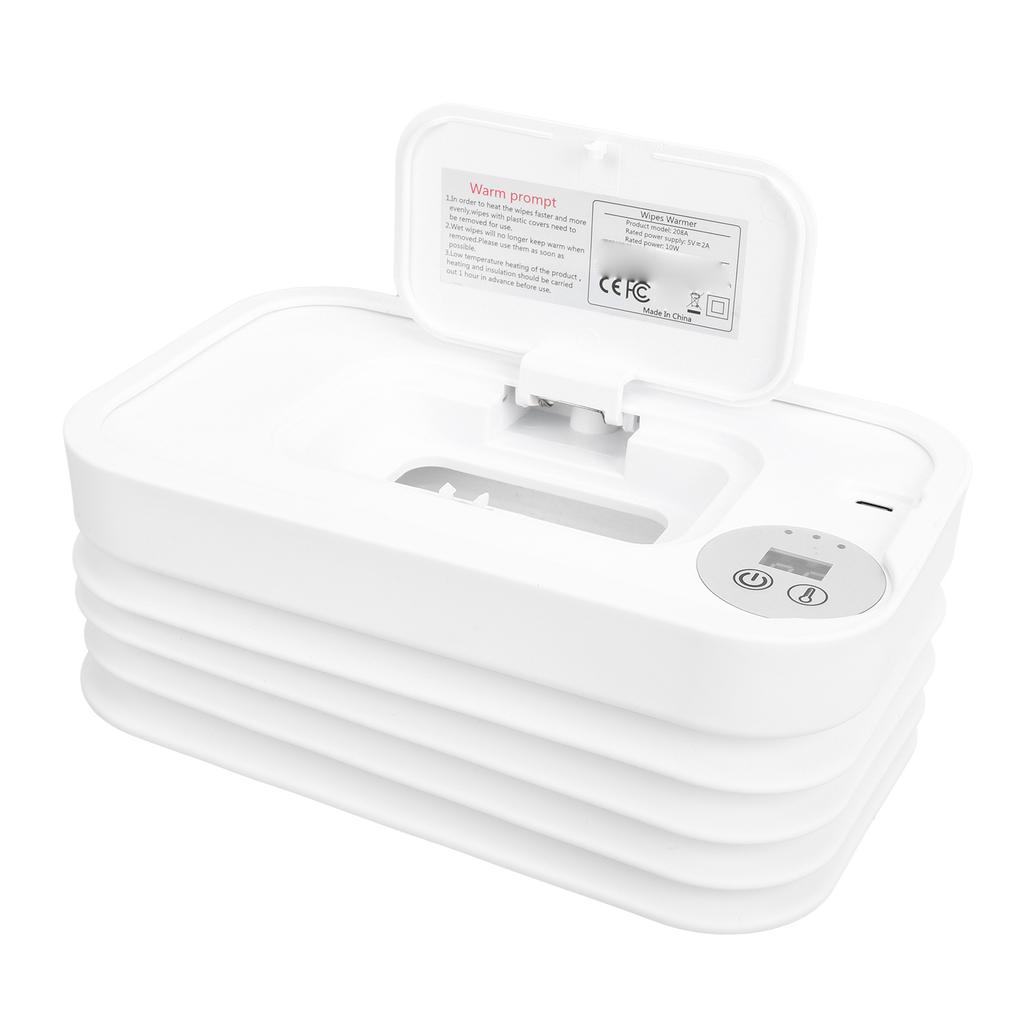 Wet Wipes Warmer 3 Temperature Settings Digital Display Foldable Portable USB Wipe Heater and Dispenser