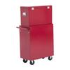Workshop Trolley with Tool Box, Empty Lockable Tool Cart with Drawers, Tool Compartment, Keys and Non-Slip Mats, Red