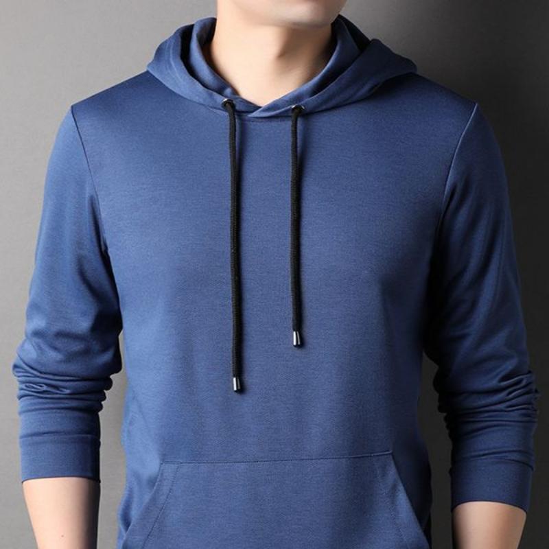 Autumn New Men's Long-sleeved Hoodie Casual Fashion Base Top Men's Breathable Coat