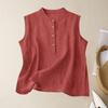 Women's Retro Artistic Cotton Linen Casual Loose Versatile Elegant Vest