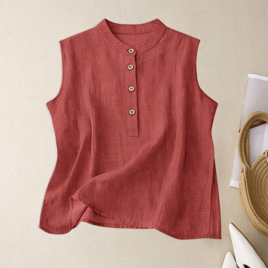 Women's Retro Artistic Cotton Linen Casual Loose Versatile Elegant Vest
