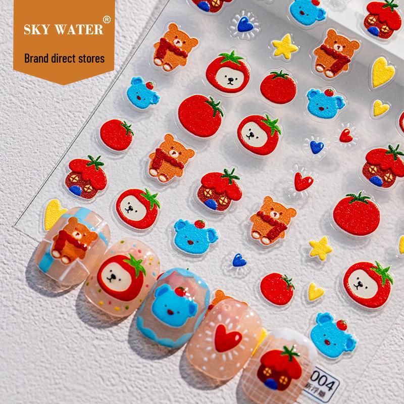

Sky Graffiti Bear & Heart Tomato Nail Art Stickers for Kids - Adhesive for iPad and Earphones