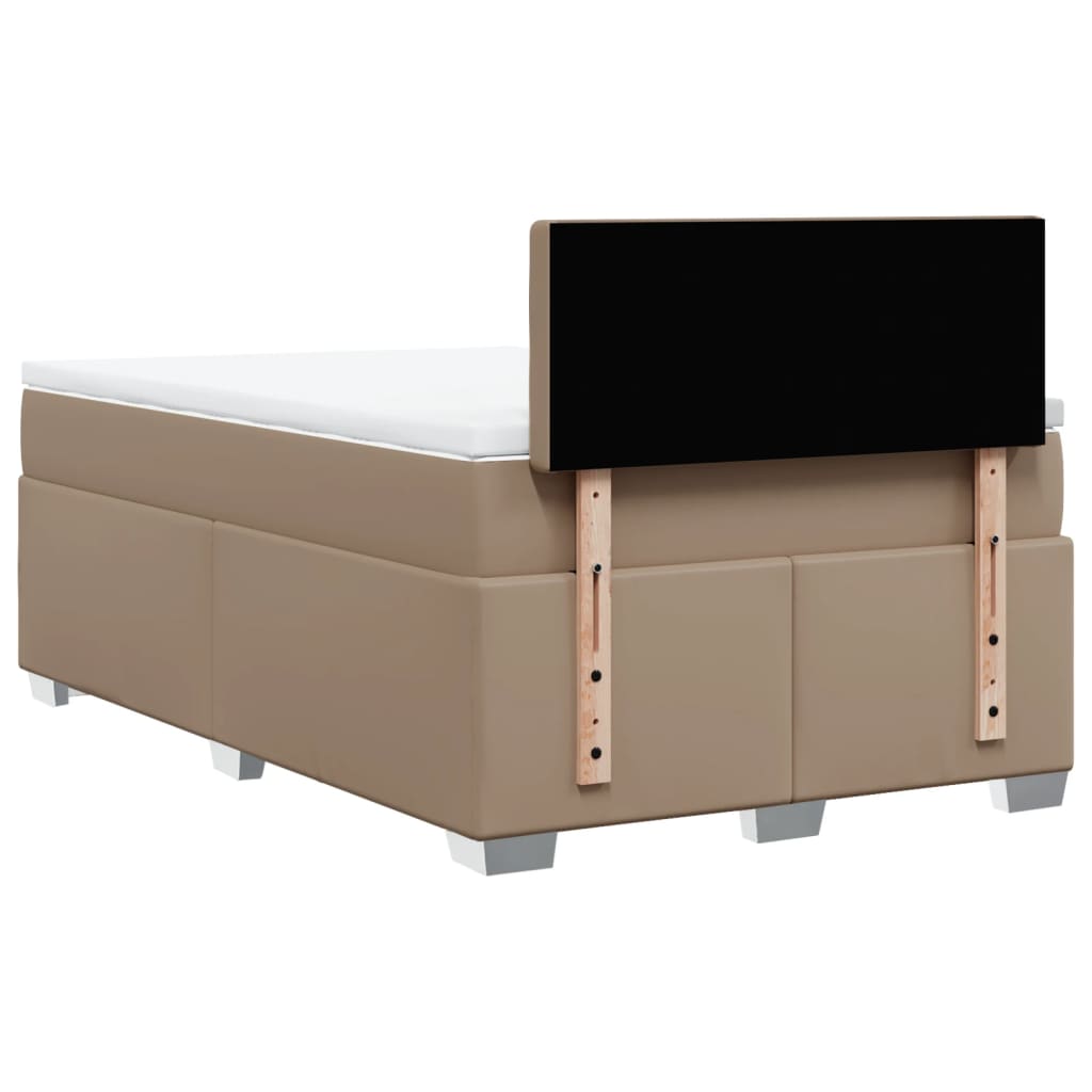 Box Spring Bed Mattress Cappuccino Brown 120 X 190 Cm Artificial Leather