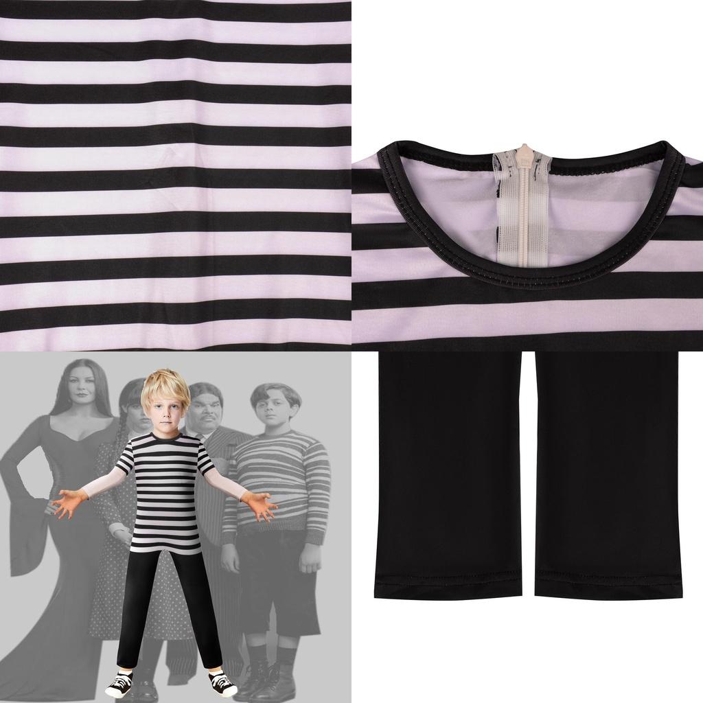Tuta Bambini Famiglia Addams Mercoledì Pugsley Addams Cosplay Tema Natale Halloween