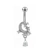 Colorful Y2K Stainless Steel Zircon Planet Moon Butterfly Belly Rings Cute Butterfly Body Piercing Jewelry Belly Button Rings