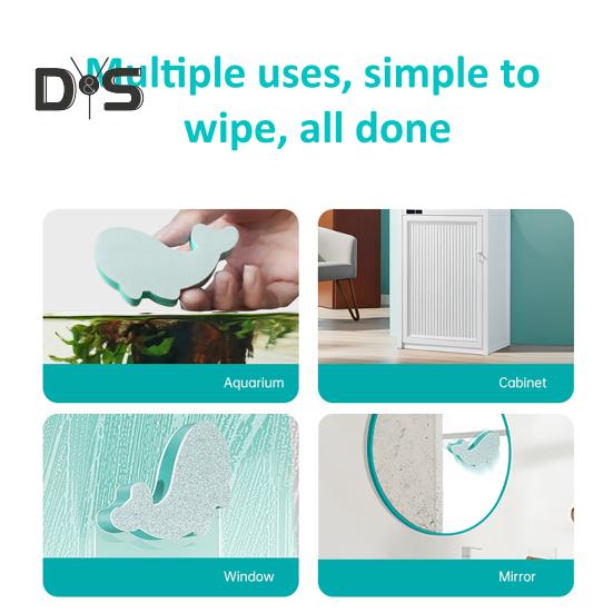 Aquarium Cleaning Sponge for Glass Walls Whale Shape Aquarium Scrubber Fish Tank Scraper Pad Cleaning Tool for Turtle Betta Tanks