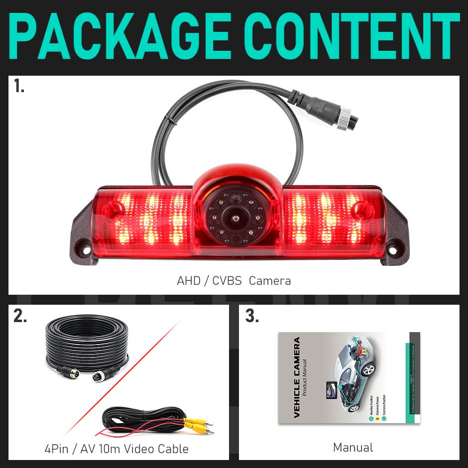 CCD AHD 1080P, montare pe acoperișul mașinii, lumină de frână, cameră de vedere spate pentru Chevy Express GM GMC Savana Cargo Van Transporter 2003-2018