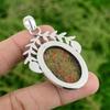 Daughters Day Sale Unakite Gemstone Wife Bezel Boho Pendant 925 Sterling Silver