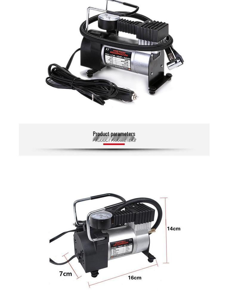 High-Power Portable 12V Car Air Pump with Fast Charging