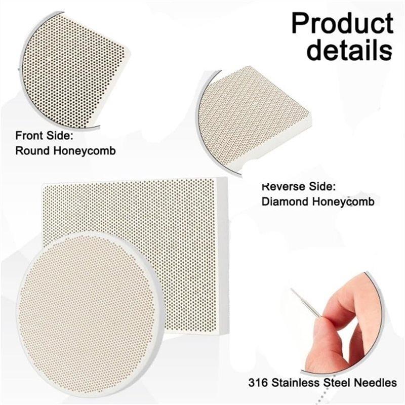 Shape For Jewelry Making Compatible 2Pcs Honeycomb Soldering Board Set Featuring Stainless Steel-Rectangle& Round Design
