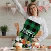 St. Patrick's Day Apron 4-Pack, Green And Black Plaid Chef Cooking Aprons With Leprechaun Pattern, Adjustable And Washable Aprons, Kitchen Supplies
