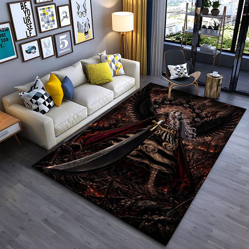 Dark Angel Warrior Design Carpet suitable as a non-slip mat for the living room or bedroom sofa
