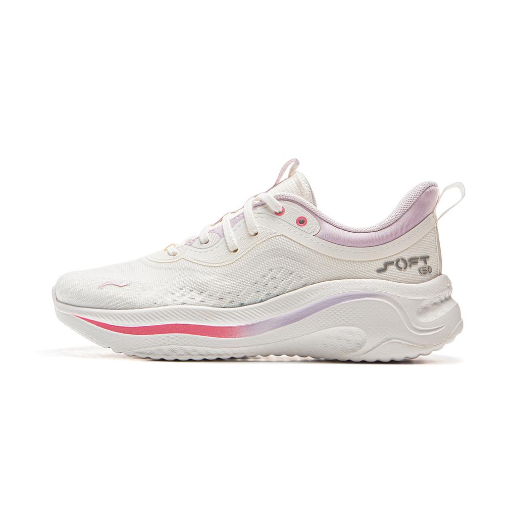 New LiNing SOFT GO 2 Cushioning, Slip Resistant, Abrasion Resistant, Support, Rebound Low Top Casual Shoes Women's Ivory AGLV040-2