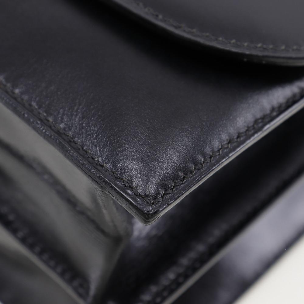 Hermes Chianti Shoulder Bag One Belt Vintage Black / Gold Hardware Box Carf Women Used