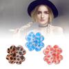3 Pcs Magnet Four Leaf Hair Clips Small No Slip Strong Hold Women Hair Clips Trendy Leopard Brown Blue Orange