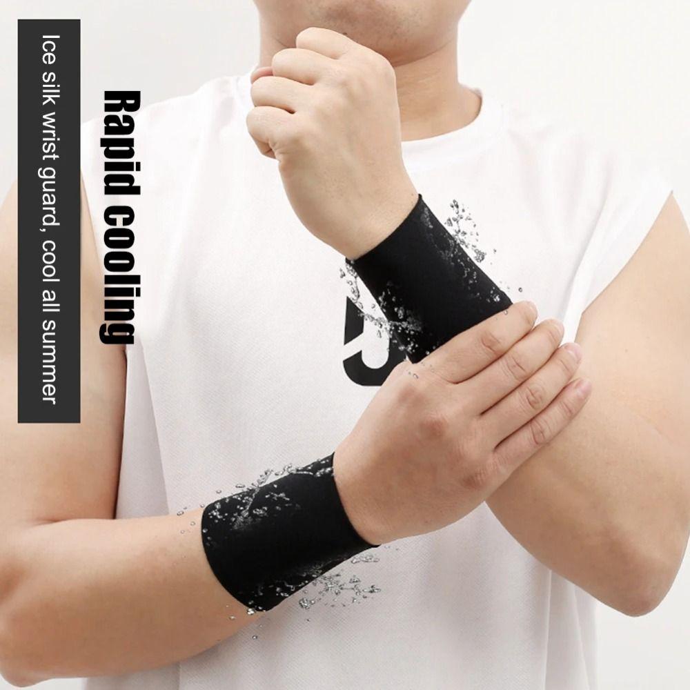 Bandagens de Pulso Respiráveis Manga de Compressão de Pulso Seda Gelo Suporte de Pulso Durável Verão