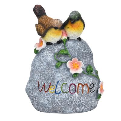 Podwójna rzeźba powitalna Sparrow Cute symulacja żywicy ozdoba do ogrodu na zewnątrz domu