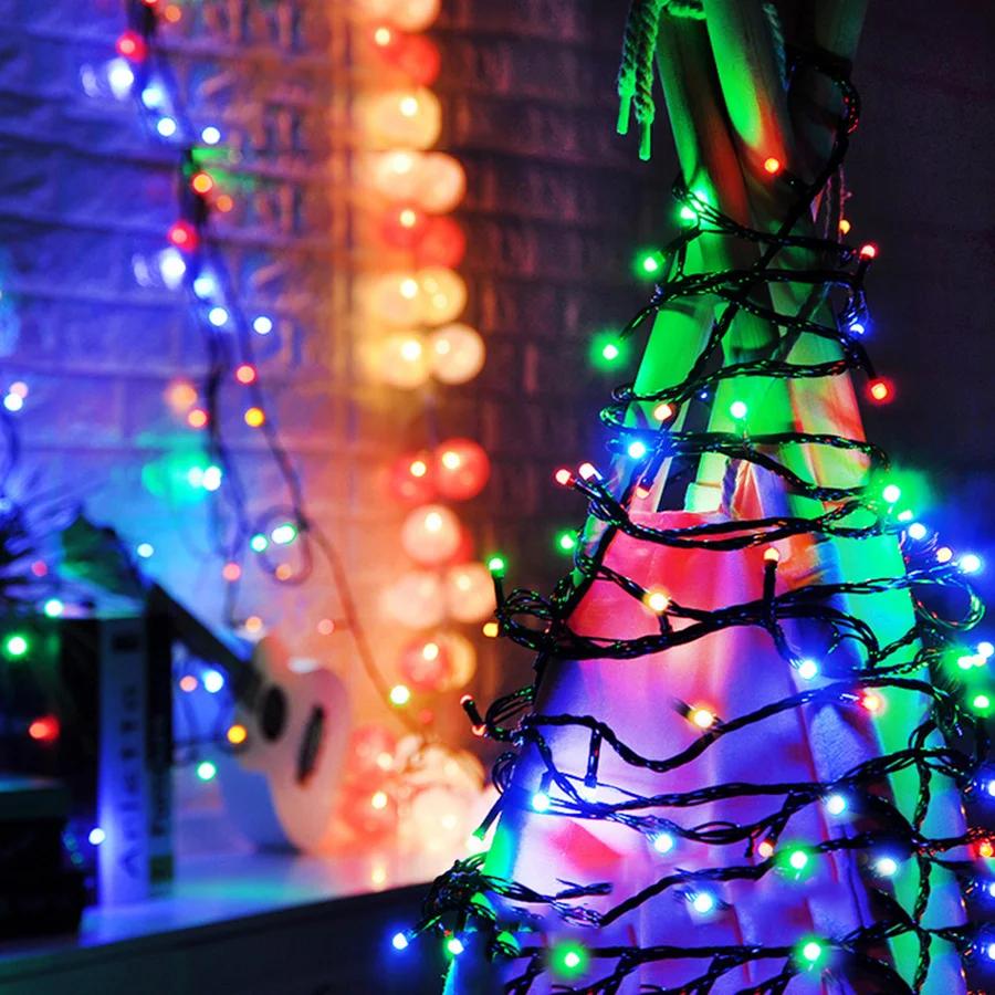 100M 500 LED Outdoor Christmas LED String Light Fairy Light Waterproof Black Cable Holiday Garland Light Patio Garden Decor