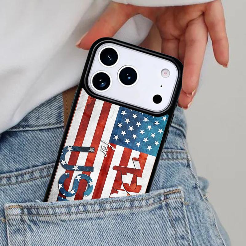 American Flag Phone Case for iPhone 16e 15 14 13 12 17 Pro Max Plus Air 17pro Cover Coque