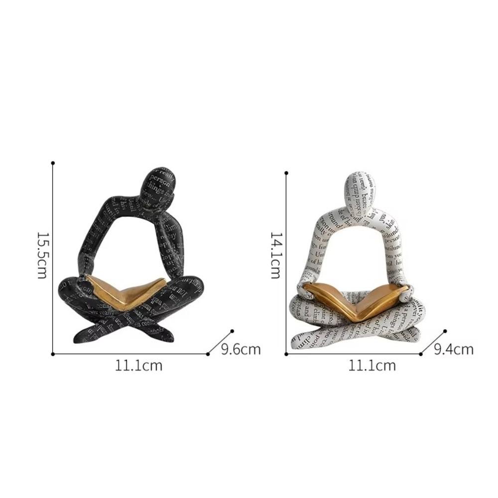 Kreative Harzkunst Paarfiguren Schwarz/Weiß Minimalistische Schreibtischskulpturen Nordischer Stil Schrankornamente Heimtischdekoration