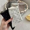 Graue Polka-Dot Baumwoll-Slouch-Socken für Damen - Atmungsaktiv, Weich, Umgeschlagener Bund, Vielseitig, Geeignet für die Zeit nach der Geburt.