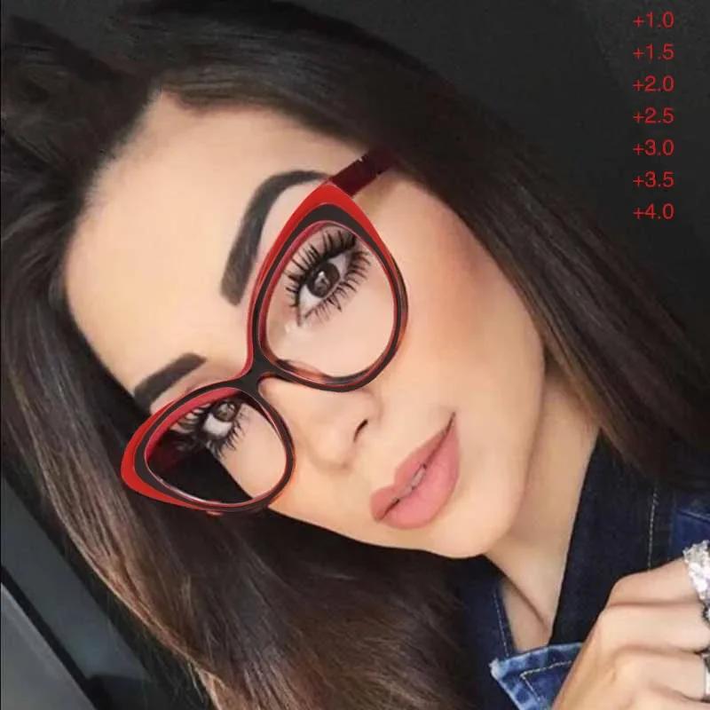 Black and Red Frame HD Reading Glasses Elegant Ladies Fashion Spring Legs Elderly Mirror Elderly Reading Glasses Reading Glasses