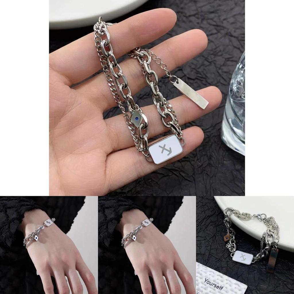Fashionable Double Layer Titanium Steel Bracelet Minimalist Hipster Accessory Gifting For