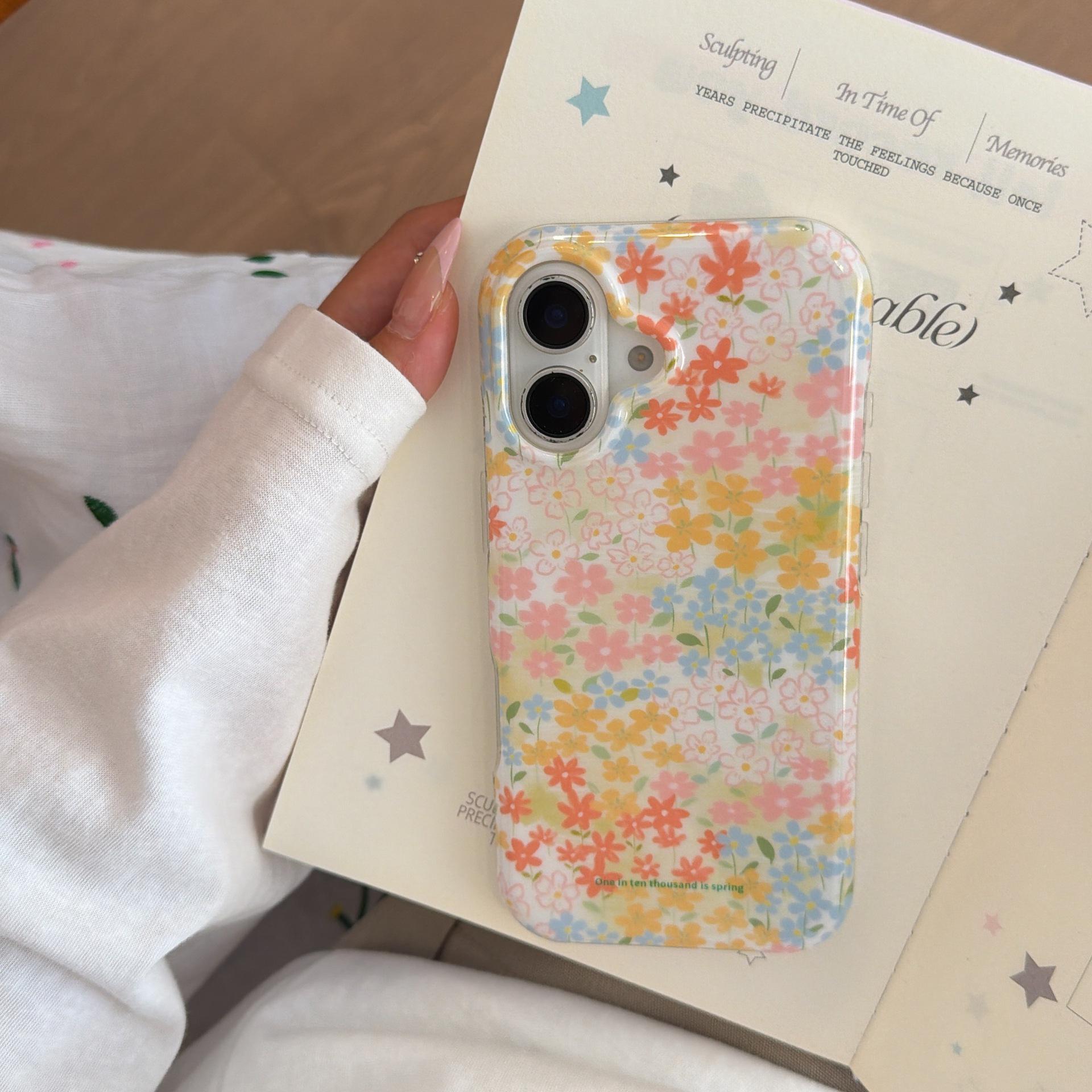 

Spring Floral 3D Rabbit iPhone 15/16/17 Pro Max Case for Women Apple 14 Pro Max