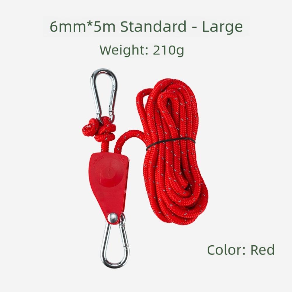 5M Length Adjustable Lanyard Pulley Hook Tent Fastener