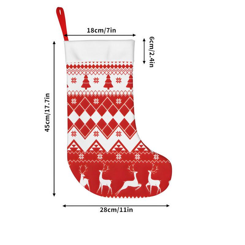 Christmas Decoration Fireplace Hanging stockingChristmas Stockings 1pc 45.72 Cm, Christmas Pattern Deer Red Pr
