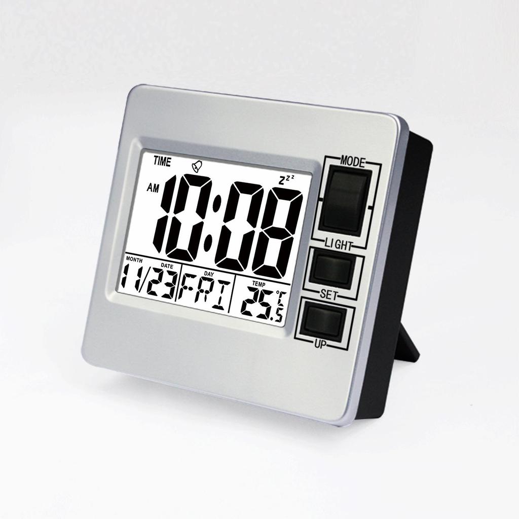 Modern Silent Alarm Clock with LCD Display for All Ages