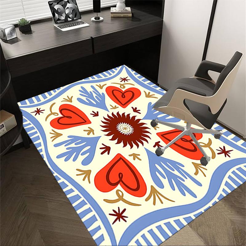 1pc Heart Pattern Area Rug Soft Flannel Floor Mat for Living Room, Bedroom and Carpet, Sofa Coffee Table Floor Mat, Decorative Rug q09