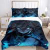 3pcs Blue Eyed Warrior Printed Duvet Cover Set (1 * Cover+2 * Pillowcase, Without Core), Suitable for Home Bedroom, Guest Room, Dormitory Decorat